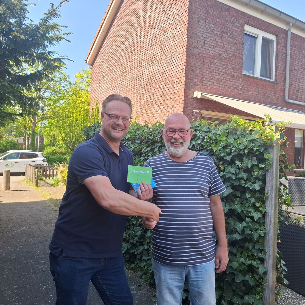 Overhandiging boodschappenbon aan huurder